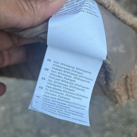 Mob Wife Chic Faux Fur Cable Knit Gilet Vest Western Tan Brown Sz 12 - Picture 5 of 9